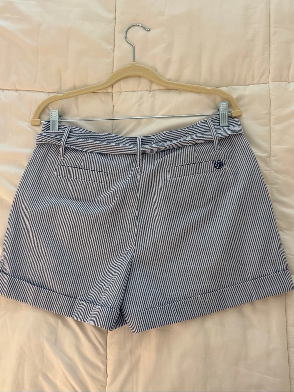Lauren James Blue and White Striped Shorts